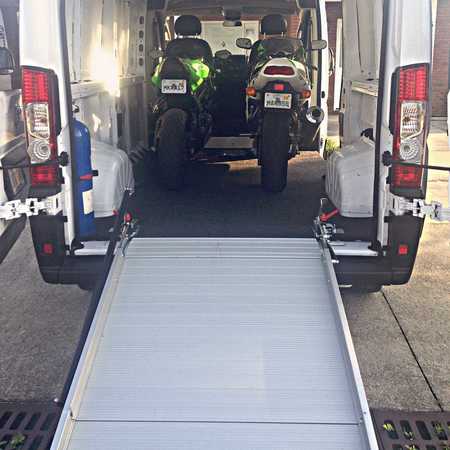 Wm System Aluminum Loading Ramp, 39"W x 88"L & 880 lbs. capacity, Universal vehicle compatibility 9ALN032/NS